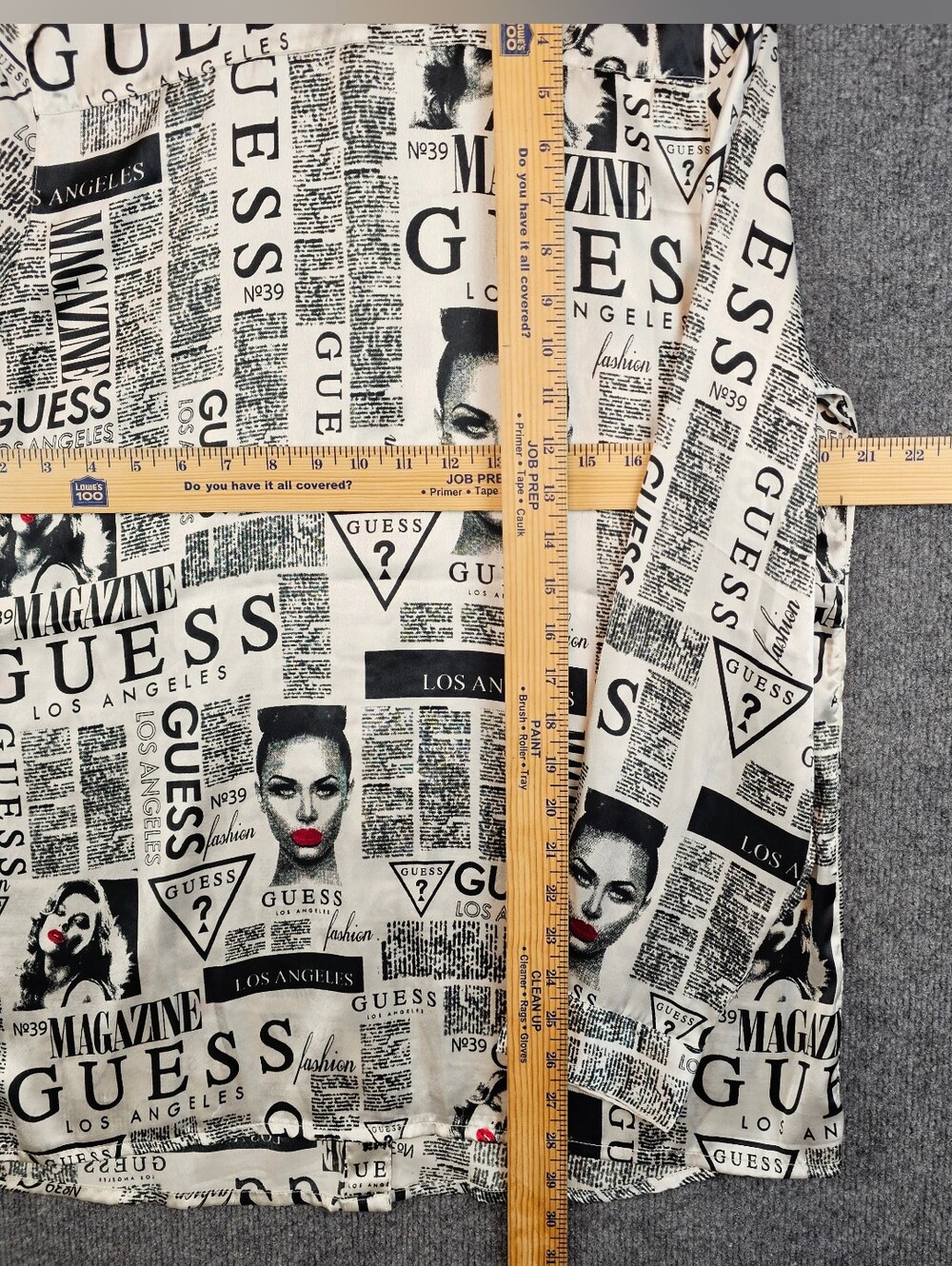 GUESS Los Angeles Magazine Print Button Up Shirt - Iconic Y2K | Size- Large - Picture 5 of 6